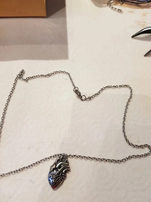 Verzilverde ketting met hart hanger – photo 4